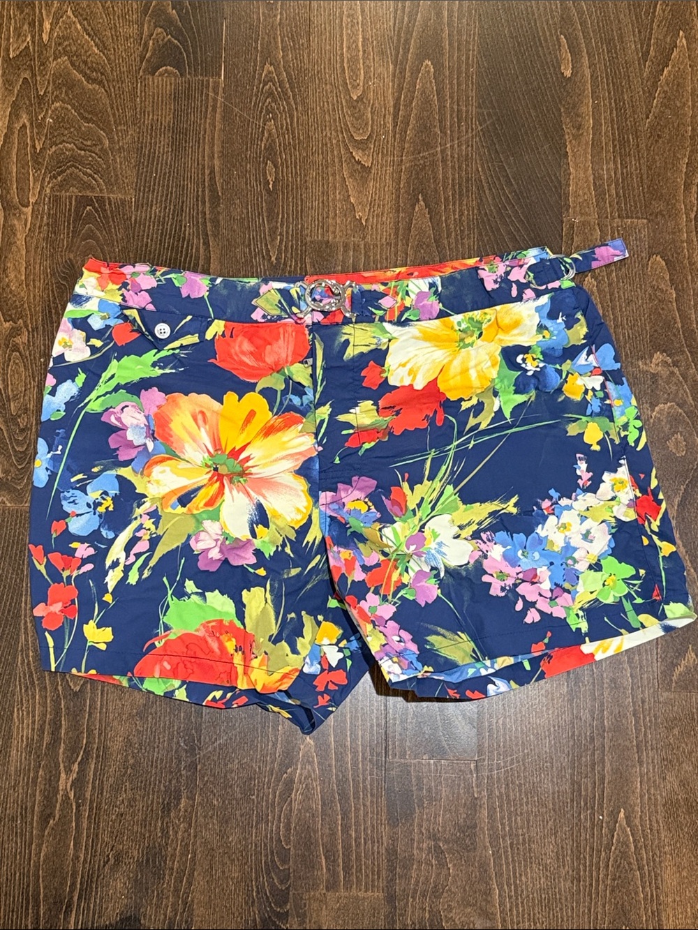 Ralph Lauren Purple Label Navy Floral Swim Jean Shorts